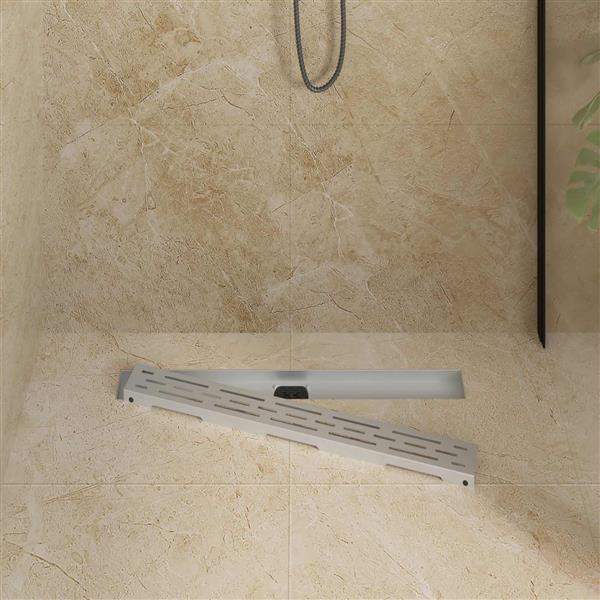 Grote foto vidaxl doucheafvoer glasdeksel met 360 sifon zilver 70 cm doe het zelf en verbouw sanitair