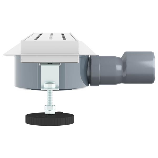 Grote foto vidaxl doucheafvoer glasdeksel met 360 sifon zilver 50 cm doe het zelf en verbouw sanitair