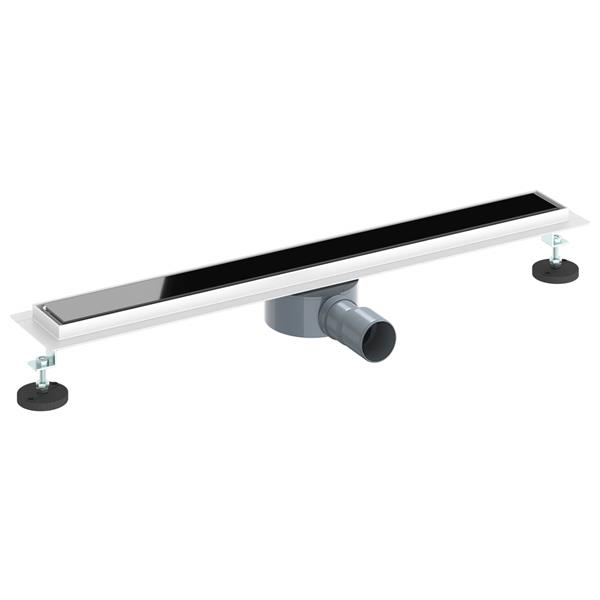 Grote foto vidaxl doucheafvoer glasdeksel met 360 sifon zwart 70 cm doe het zelf en verbouw sanitair