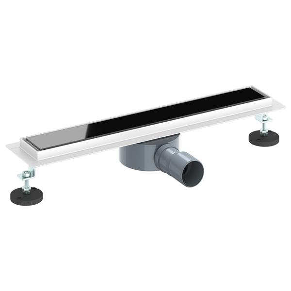 Grote foto vidaxl doucheafvoer glasdeksel met 360 sifon zwart 50 cm doe het zelf en verbouw sanitair