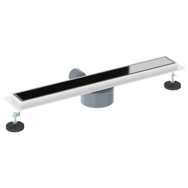 Grote foto vidaxl doucheafvoer glasdeksel met 360 sifon zwart 60 cm doe het zelf en verbouw sanitair