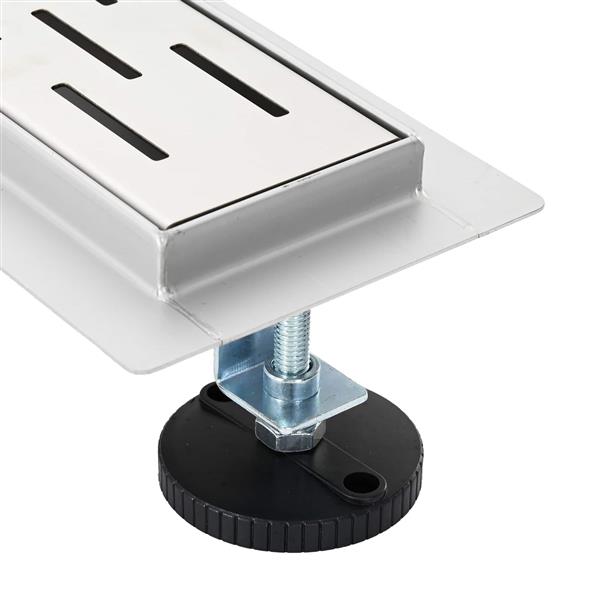 Grote foto vidaxl doucheafvoer met lijndesign zilver 80 cm roestvrij staal 304 doe het zelf en verbouw sanitair