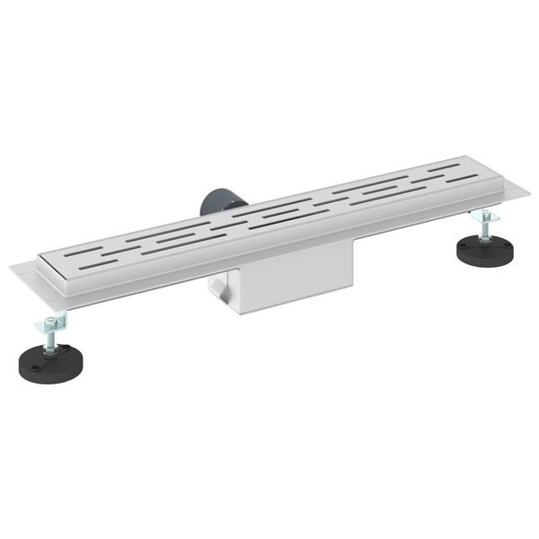 Grote foto vidaxl doucheafvoer met lijndesign zilver 60 cm roestvrij staal 304 doe het zelf en verbouw sanitair