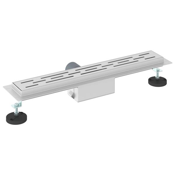 Grote foto vidaxl doucheafvoer met lijndesign zilver 50 cm roestvrij staal 304 doe het zelf en verbouw sanitair