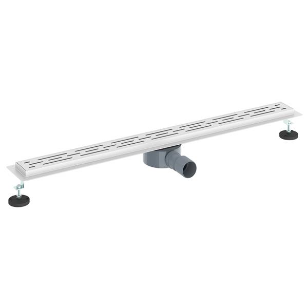 Grote foto vidaxl doucheafvoer glasdeksel met 360 sifon zilver 90 cm doe het zelf en verbouw sanitair