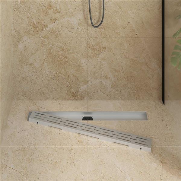 Grote foto vidaxl doucheafvoer glasdeksel met 360 sifon zilver 80 cm doe het zelf en verbouw sanitair