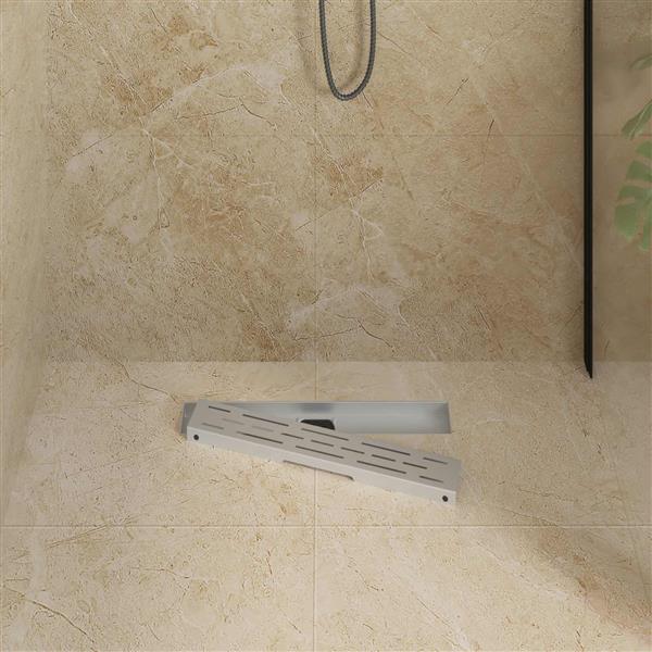 Grote foto vidaxl doucheafvoer glasdeksel met 360 sifon zilver 50 cm doe het zelf en verbouw sanitair