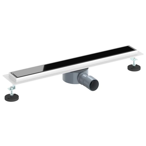 Grote foto vidaxl doucheafvoer glasdeksel met 360 sifon zwart 60 cm doe het zelf en verbouw sanitair