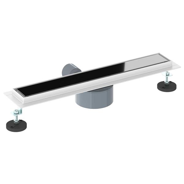 Grote foto vidaxl doucheafvoer glasdeksel met 360 sifon zwart 50 cm doe het zelf en verbouw sanitair