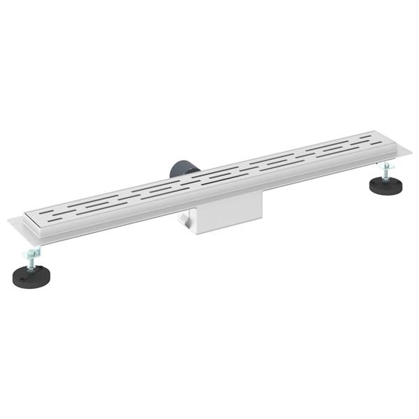 Grote foto vidaxl doucheafvoer met lijndesign zilver 80 cm roestvrij staal 304 doe het zelf en verbouw sanitair