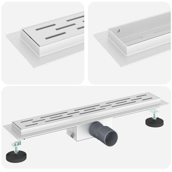 Grote foto vidaxl doucheafvoer met lijndesign zilver 60 cm roestvrij staal 304 doe het zelf en verbouw sanitair