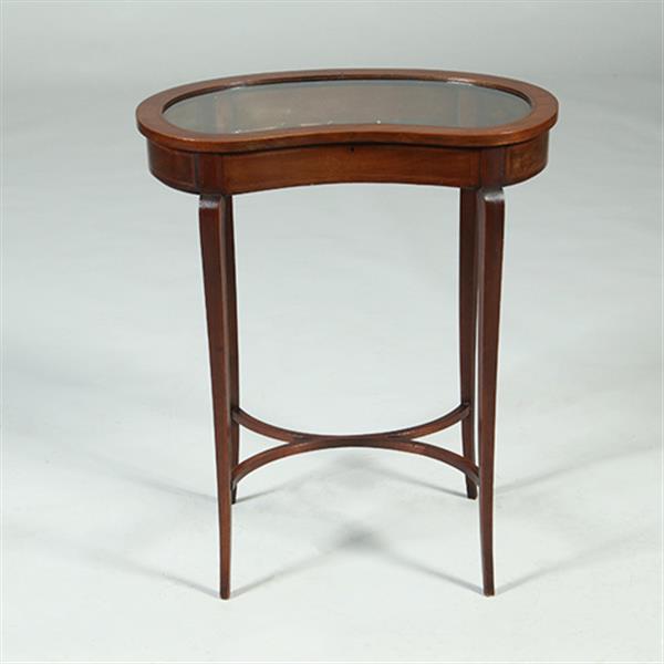 Grote foto victoriaans niervormig juwelentafeltje mahoniehout ca 1875 no.361845 antiek en kunst stoelen en banken