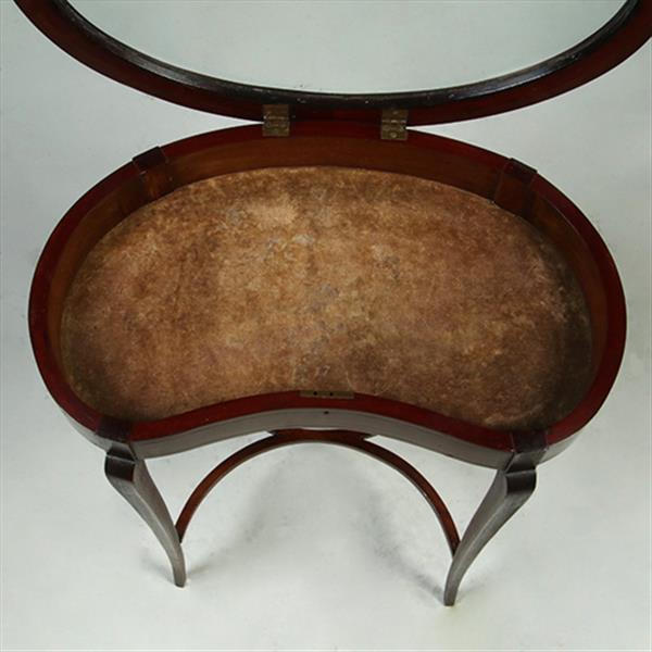 Grote foto victoriaans niervormig juwelentafeltje mahoniehout ca 1875 no.361845 antiek en kunst stoelen en banken