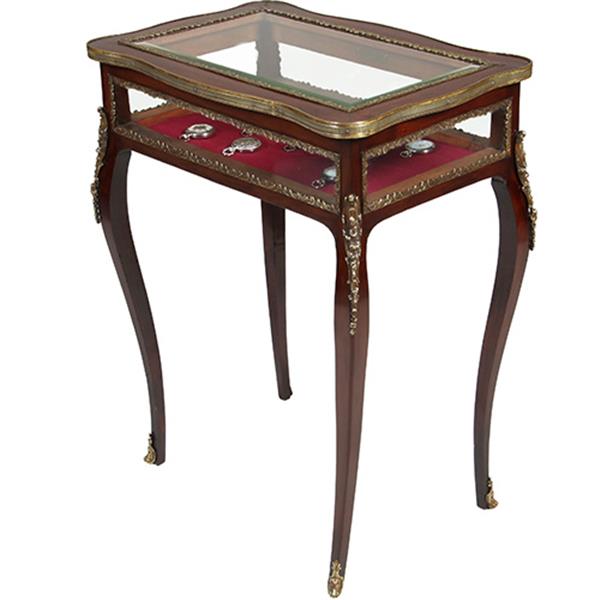 Grote foto frans palissander juwelentafeltje rijk met brons afgewerkt ca 1865 no.361890 antiek en kunst stoelen en banken