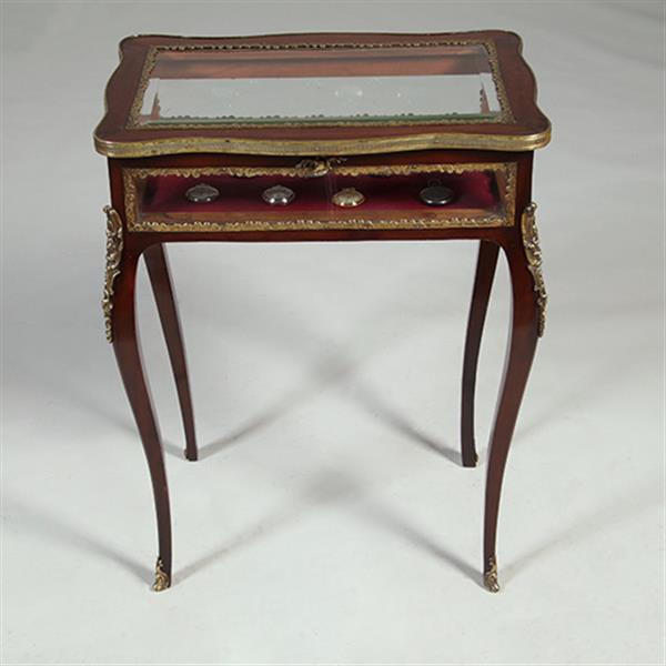 Grote foto frans palissander juwelentafeltje rijk met brons afgewerkt ca 1865 no.361890 antiek en kunst stoelen en banken