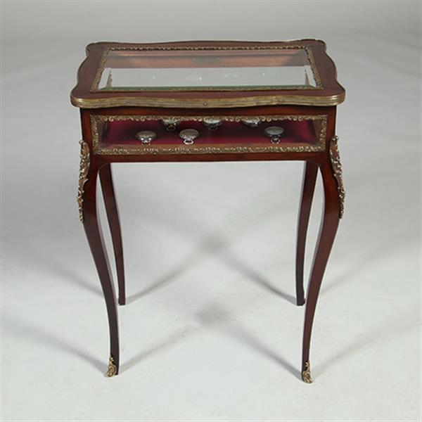 Grote foto frans palissander juwelentafeltje rijk met brons afgewerkt ca 1865 no.361890 antiek en kunst stoelen en banken