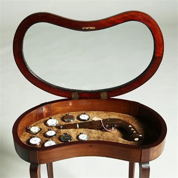 Grote foto victoriaans niervormig juwelentafeltje mahoniehout ca 1875 no.361845 antiek en kunst stoelen en banken