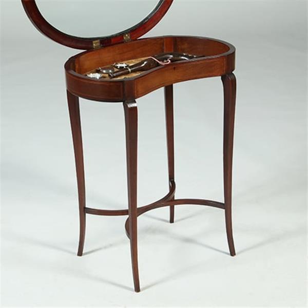 Grote foto victoriaans niervormig juwelentafeltje mahoniehout ca 1875 no.361845 antiek en kunst stoelen en banken