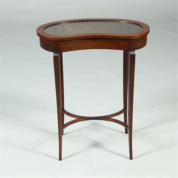 Grote foto victoriaans niervormig juwelentafeltje mahoniehout ca 1875 no.361845 antiek en kunst stoelen en banken