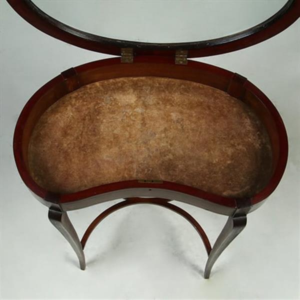 Grote foto victoriaans niervormig juwelentafeltje mahoniehout ca 1875 no.361845 antiek en kunst stoelen en banken