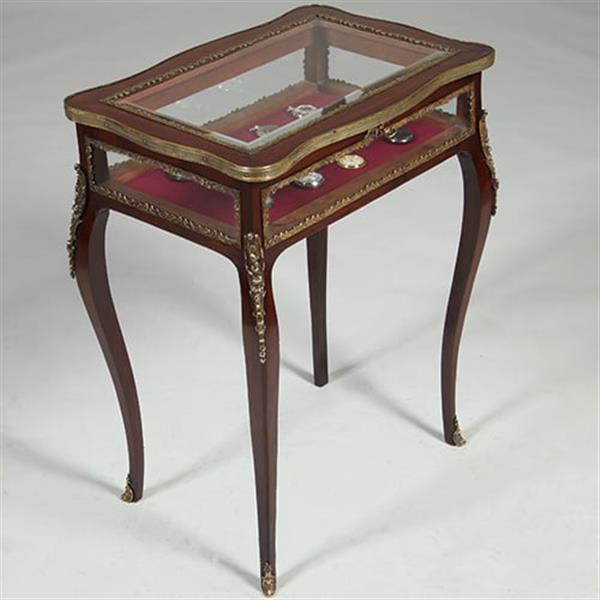 Grote foto frans palissander juwelentafeltje rijk met brons afgewerkt ca 1865 no.361890 antiek en kunst stoelen en banken