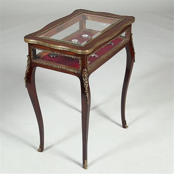 Grote foto frans palissander juwelentafeltje rijk met brons afgewerkt ca 1865 no.361890 antiek en kunst stoelen en banken