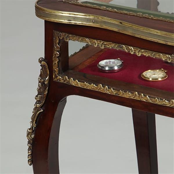 Grote foto frans palissander juwelentafeltje rijk met brons afgewerkt ca 1865 no.361890 antiek en kunst stoelen en banken