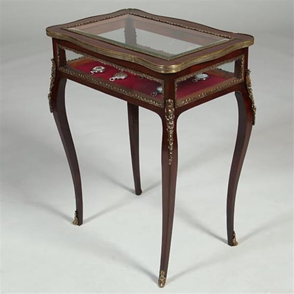 Grote foto frans palissander juwelentafeltje rijk met brons afgewerkt ca 1865 no.361890 antiek en kunst stoelen en banken