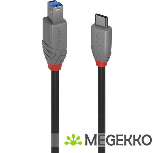 Grote foto lindy 36668 usb kabel 3 m usb 3.2 gen 1 3.1 gen 1 usb c usb b zwart computers en software overige computers en software
