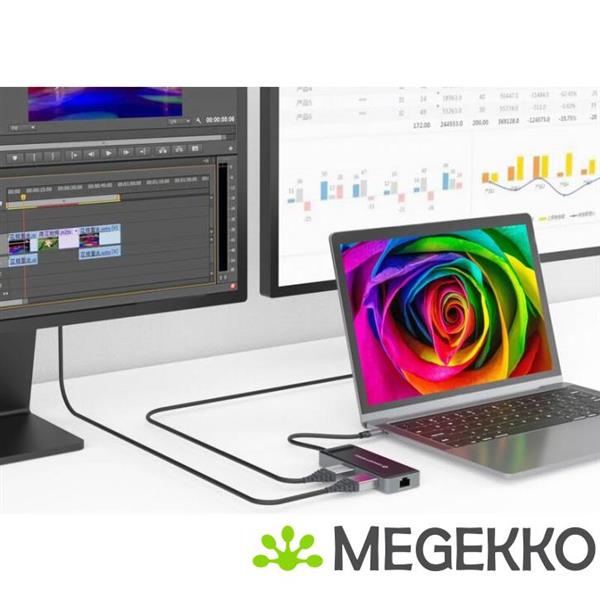 Grote foto conceptronic donn14g notebook dock poortreplicator bedraad usb 3.2 gen 1 3.1 gen 1 type c grijs computers en software overige computers en software