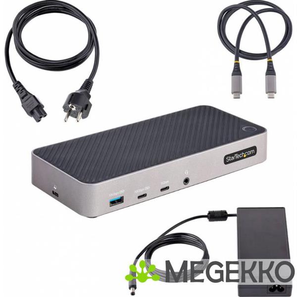 Grote foto startech.com usb c triple monitor docking station hdmi dp triple 4k usb c dock 5x usb hub gbe computers en software overige computers en software