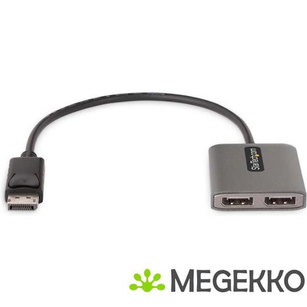 Grote foto startech.com mst14dp122dp video kabel adapter 0 3 m displayport 2 x dvi grijs computers en software overige computers en software