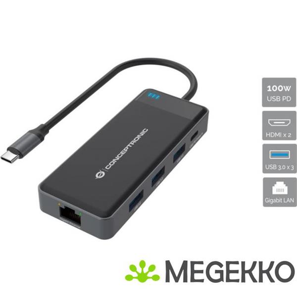 Grote foto conceptronic donn14g notebook dock poortreplicator bedraad usb 3.2 gen 1 3.1 gen 1 type c grijs computers en software overige computers en software