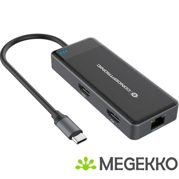 Grote foto conceptronic donn14g notebook dock poortreplicator bedraad usb 3.2 gen 1 3.1 gen 1 type c grijs computers en software overige computers en software