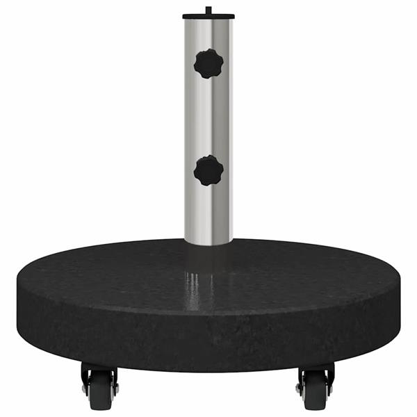 Grote foto vidaxl parasolvoet zwart 45 x 45 x 45 cm graniet en rvs tuin en terras overige tuin en terras