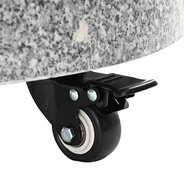 Grote foto vidaxl parasolvoet grijs 45 x 45 x 45 cm graniet en rvs tuin en terras overige tuin en terras