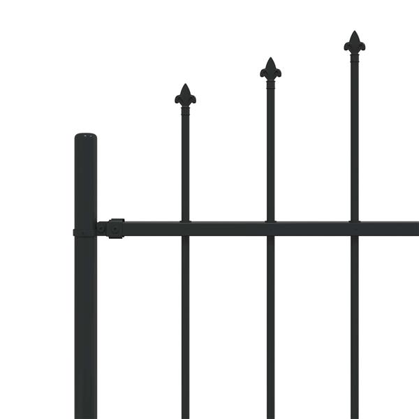 Grote foto vidaxl spike fence zwart 200 x 200 cm gepoedercoat staal tuin en terras hekken en schuttingen