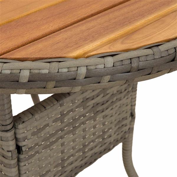 Grote foto vidaxl dinertafel grijs en acacia 70 x 70 x 73 cm massief acaciahout tuin en terras tuinmeubelen