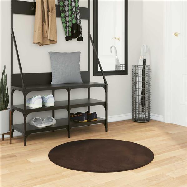 Grote foto vidaxl vloerkleden rond huarte bruin 80 cm huis en inrichting vloerbedekking en kleden