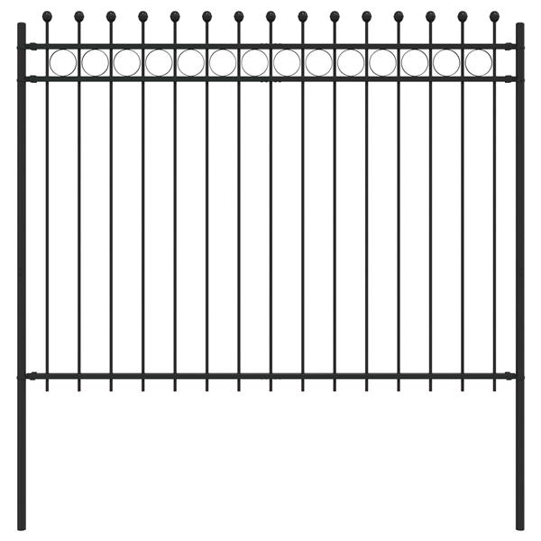 Grote foto vidaxl ringhek zwart 200 x 200 cm gepoedercoat staal tuin en terras hekken en schuttingen