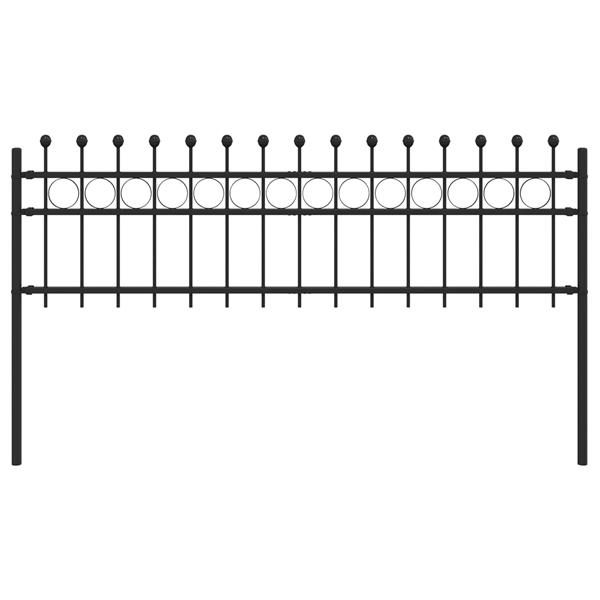 Grote foto vidaxl ringhek zwart 200 x 130 cm gepoedercoat staal tuin en terras hekken en schuttingen