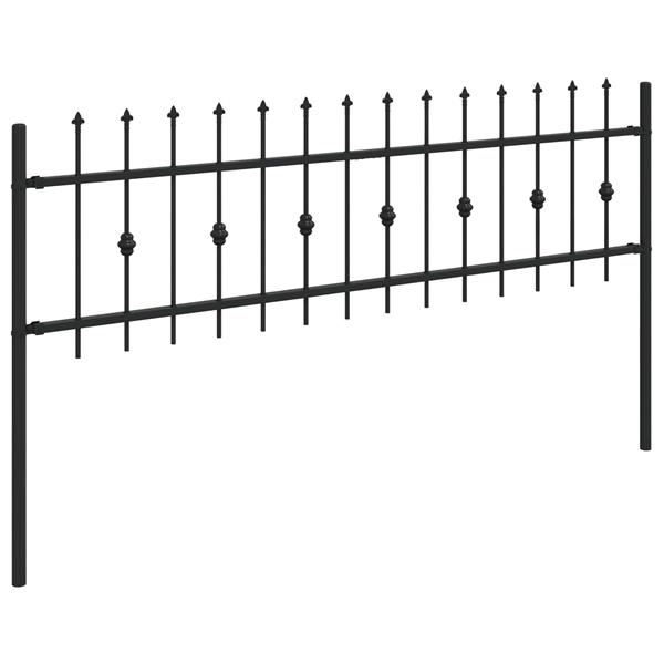 Grote foto vidaxl spike fence zwart 200 x 130 cm gepoedercoat staal tuin en terras hekken en schuttingen