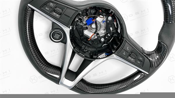 Grote foto alfa romeo giulia stelvio carbon fiber stuur covers auto onderdelen tuning en styling