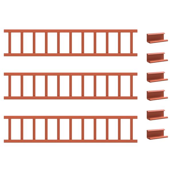 Grote foto vidaxl dak sneeuwbeugel rood 600 x 9 x 22 cm staal tuin en terras hekken en schuttingen