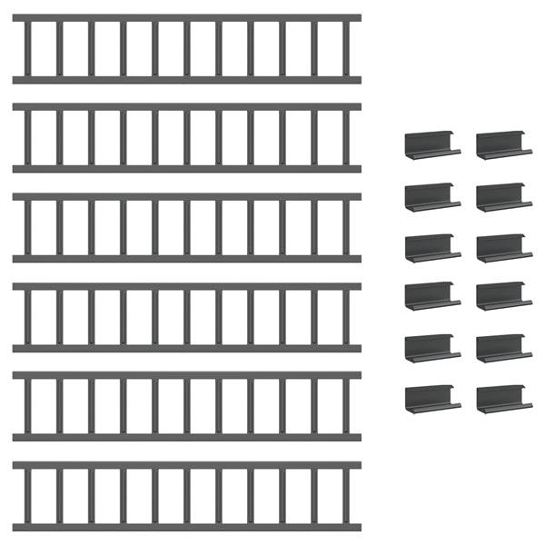 Grote foto vidaxl dak sneeuwbeugel antraciet 600 x 9 x 22 cm staal tuin en terras hekken en schuttingen