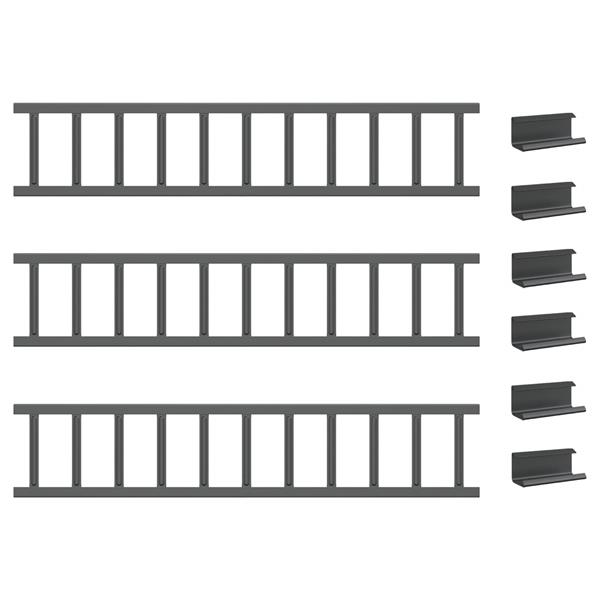 Grote foto vidaxl dak sneeuwbeugel antraciet 600 x 9 x 22 cm staal tuin en terras hekken en schuttingen