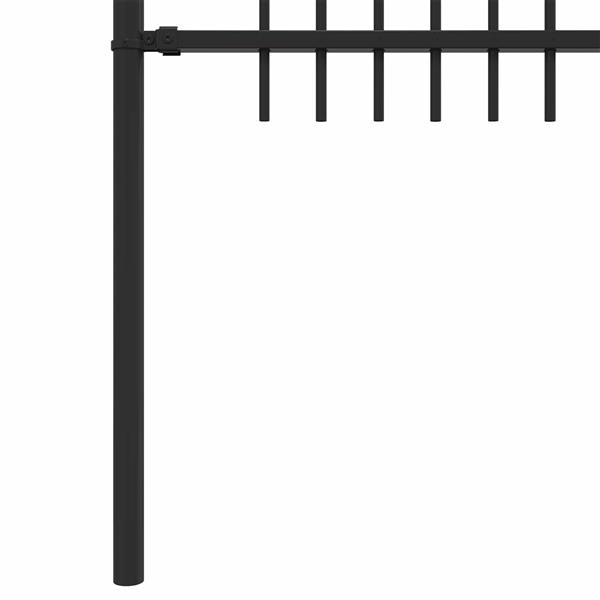Grote foto vidaxl spike boog hek zwart 200 x 130 cm gepoedercoat staal tuin en terras hekken en schuttingen