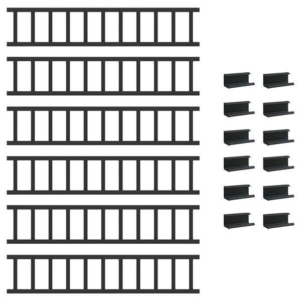 Grote foto vidaxl dak sneeuwbeugel zwart 600 x 9 x 22 cm staal tuin en terras hekken en schuttingen