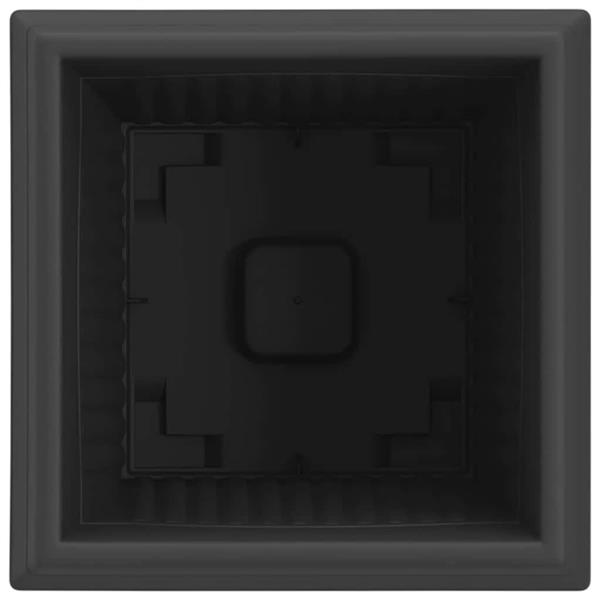 Grote foto vidaxl vierkante bloempot 24 pcs zwart 43 x 43 x 33.5 cm kunststof tuin en terras overige tuin en terras