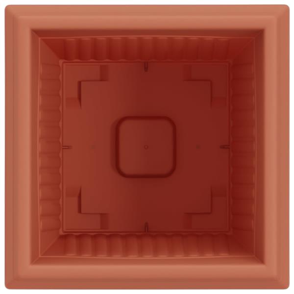 Grote foto vidaxl vierkante bloempot 24 pcs baksteenrood 43 x 43 x 33.5 cm tuin en terras overige tuin en terras